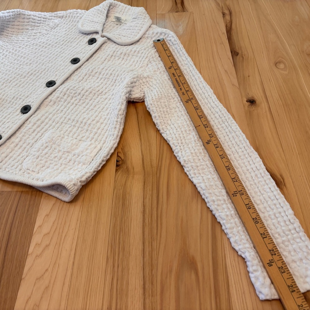 Mod-o-doc White/Cream Long Sleeve Front Button Textured Jacket - Medium - Picture 9 of 9